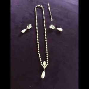 Silver Necklace and Earrings Set